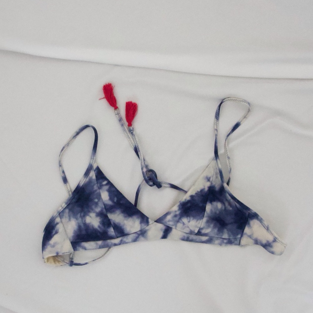 blue tie dye bikini top